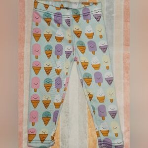 2T Ice Cream Print Lined Warm Leggings